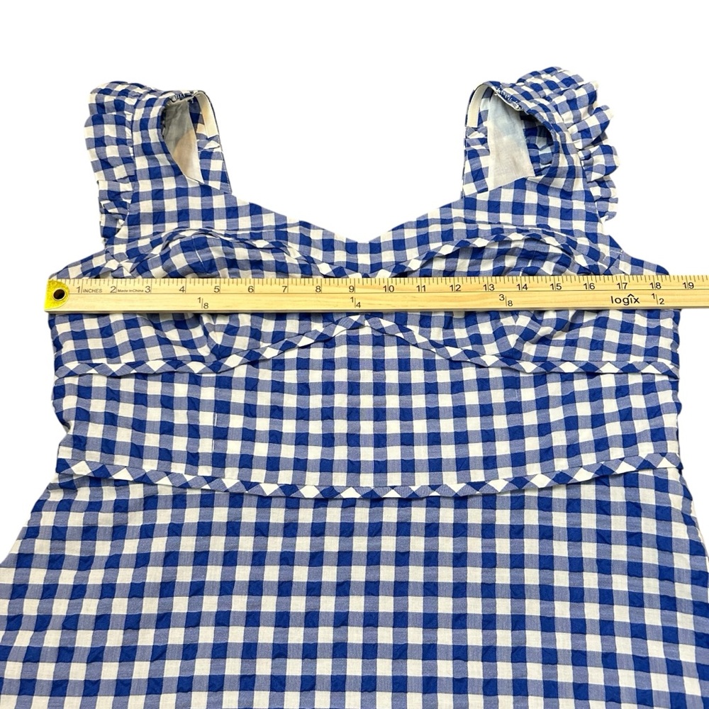 Kate Spade Blue and White Gingham Midi Dress - Picture 7 of 11